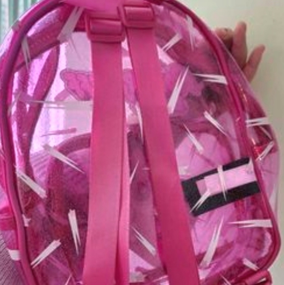 Fun Transparent Pink Powerpuff small backpack - Picture 4 of 4